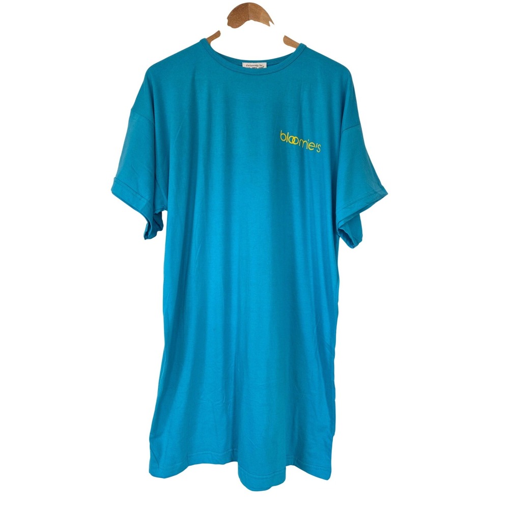 St. Eve Sleep Shirt‎ Bloomies Graphic Women One Size Blue NWT  Vintage